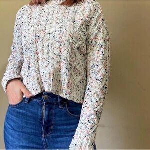 moon & madison Speckled Knit Sweater - Cream and Multiple Colors